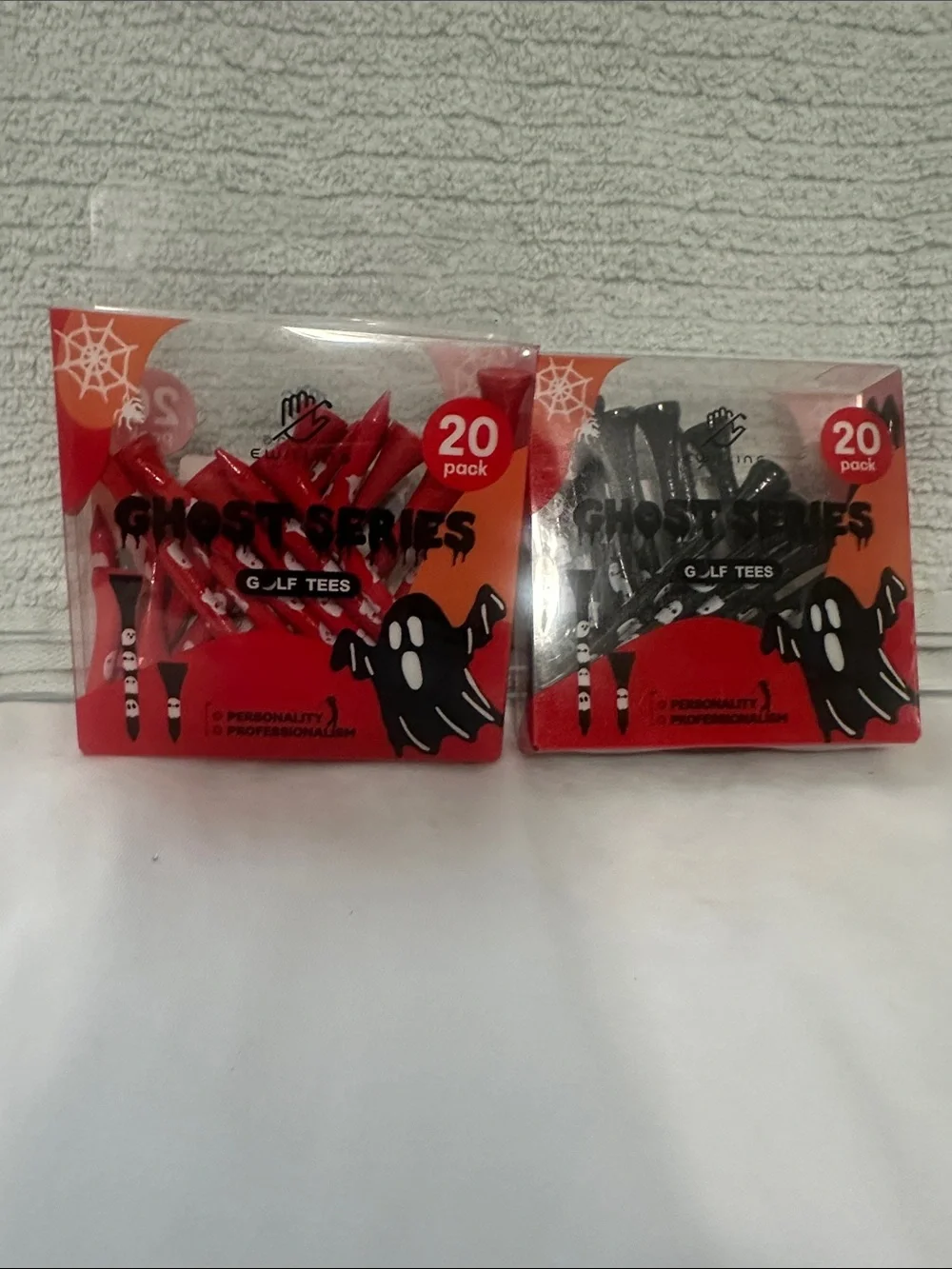 2 sets Ghost Series Golf Tees 20-Pack - Red and Black NWT